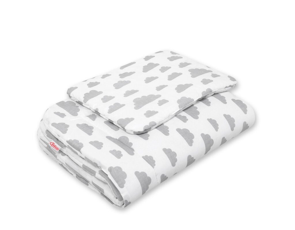 Bedding set 2-pcs 75x100cm NEWBORN - clouds gray