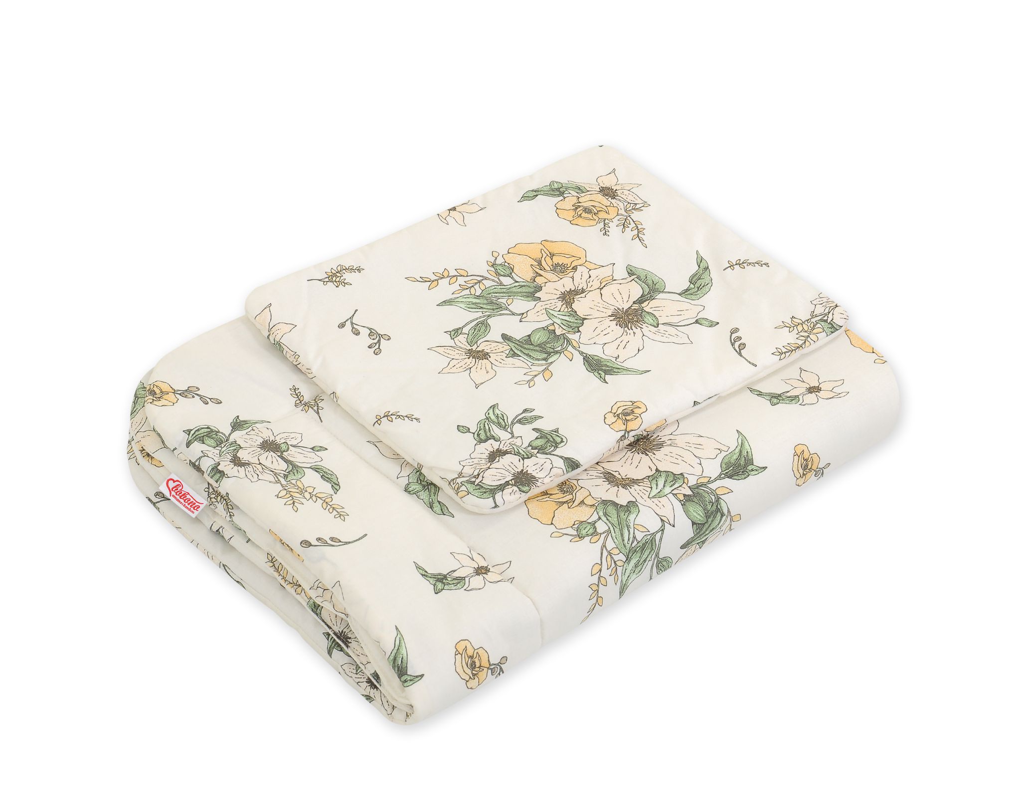 Bedding set 2-pcs 75x100cm NEWBORN- Clematis on beige