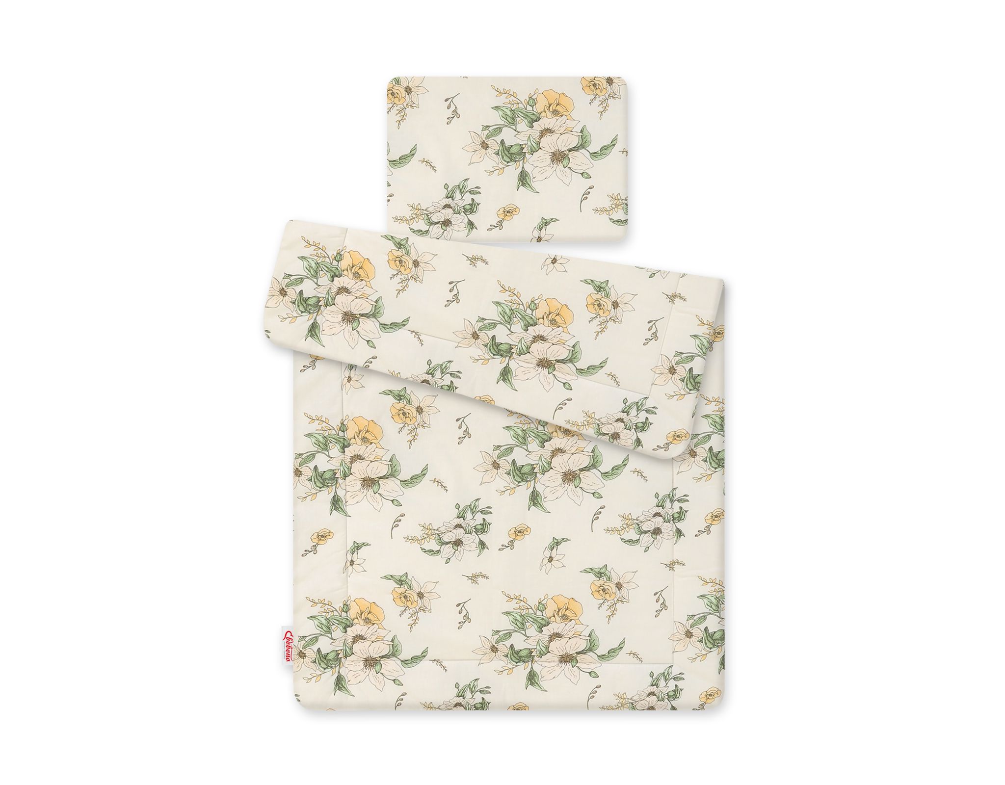 Bedding set 2-pcs 75x100cm NEWBORN- Clematis on beige