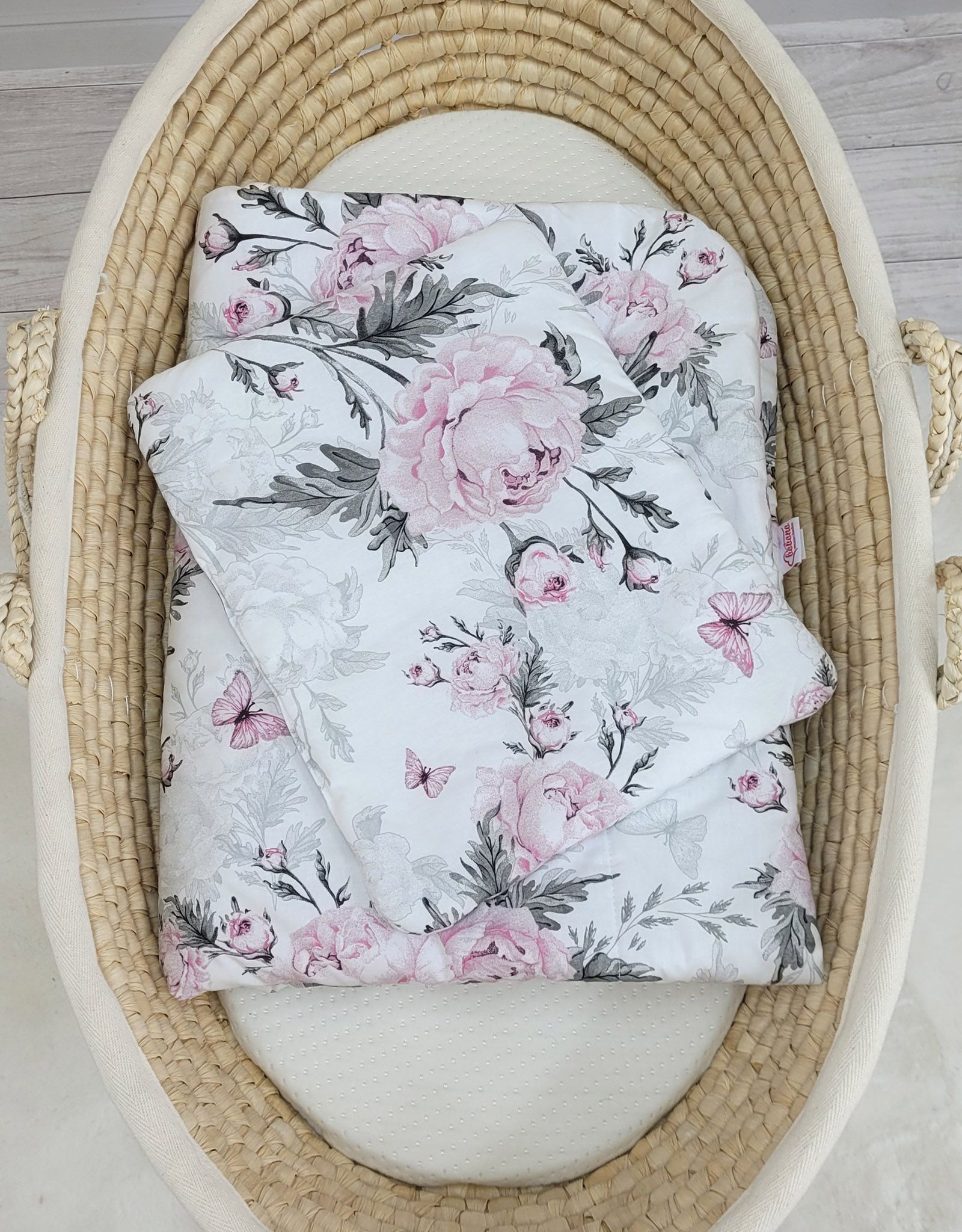 Bedding set 2-pcs 75x100cm NEWBORN- Romantic peonies