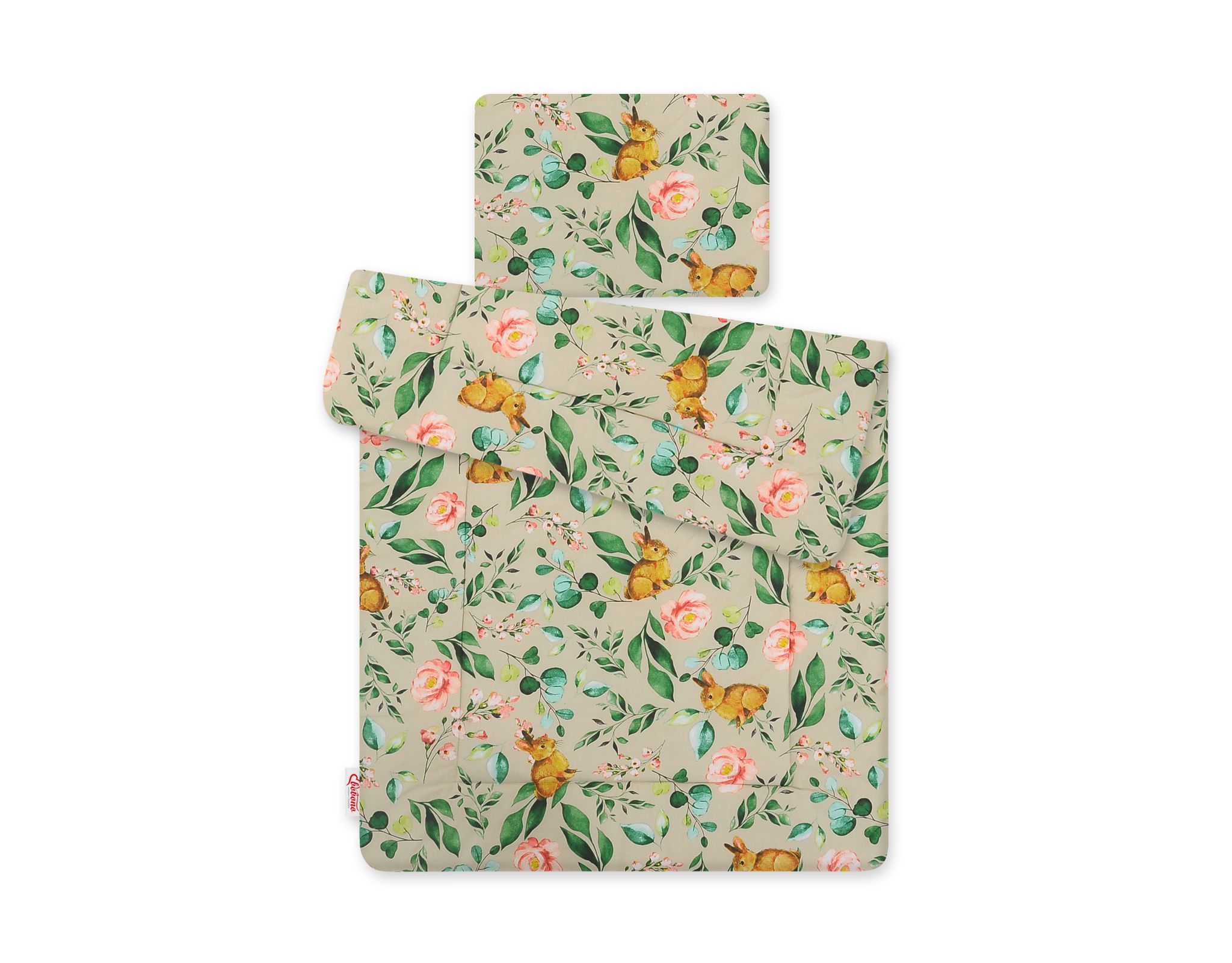 Bedding set 2-pcs 75x100cm NEWBORN- Rabbit with flowers