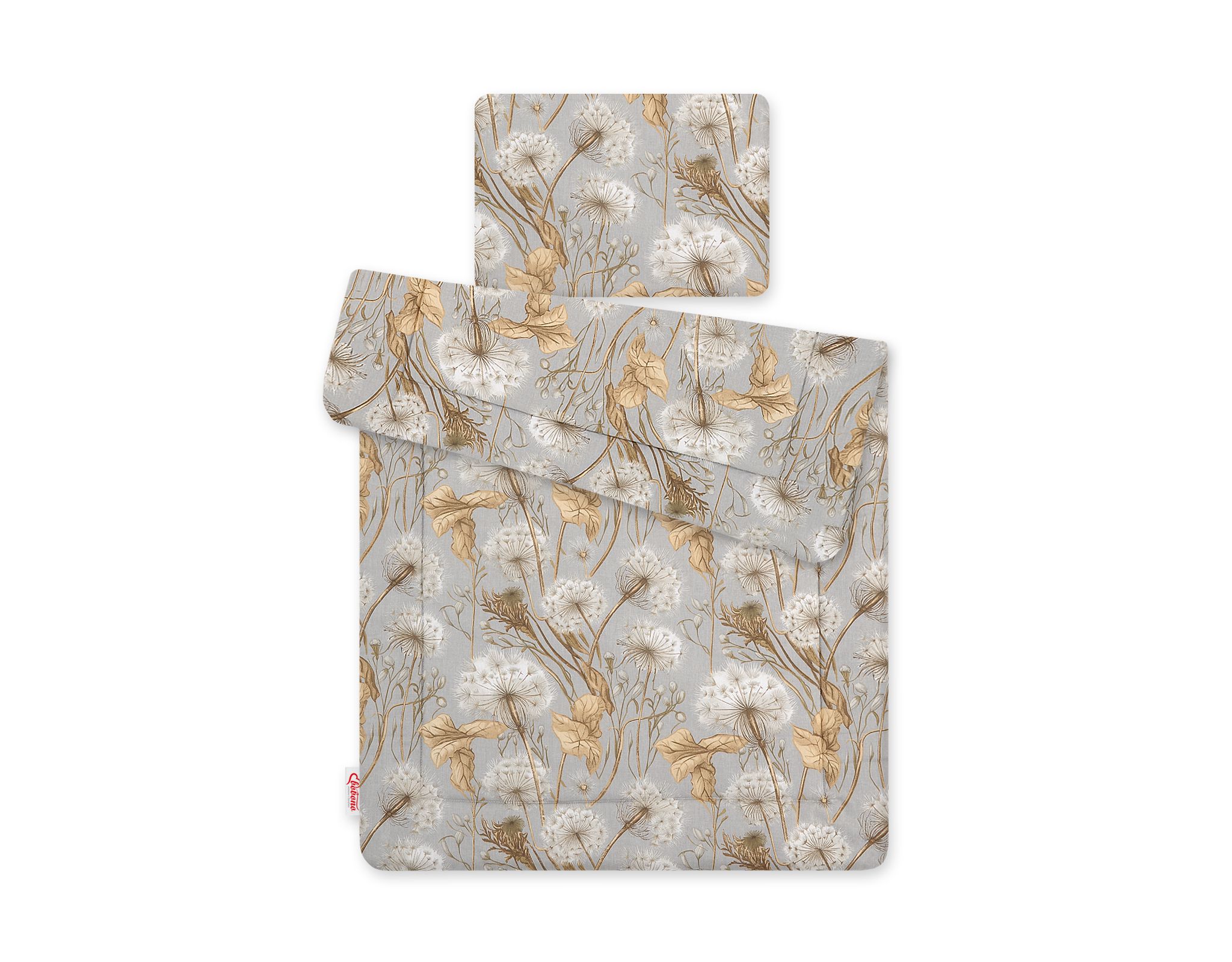 Bedding set 2-pcs 75x100cm NEWBORN- Dandelions grey