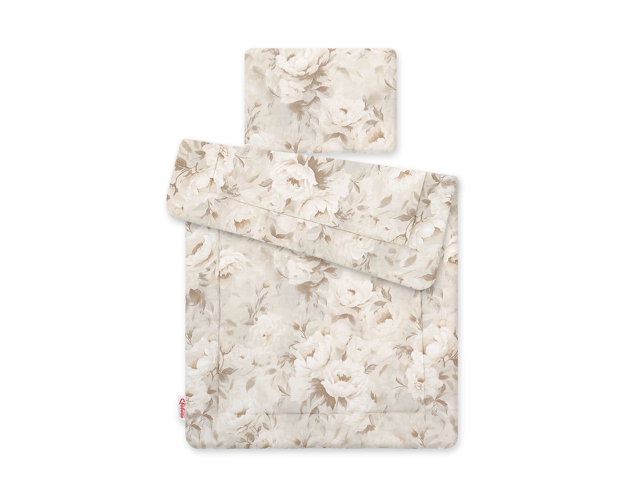 Bedding set 2-pcs 75x100cm NEWBORN- Peonies beige
