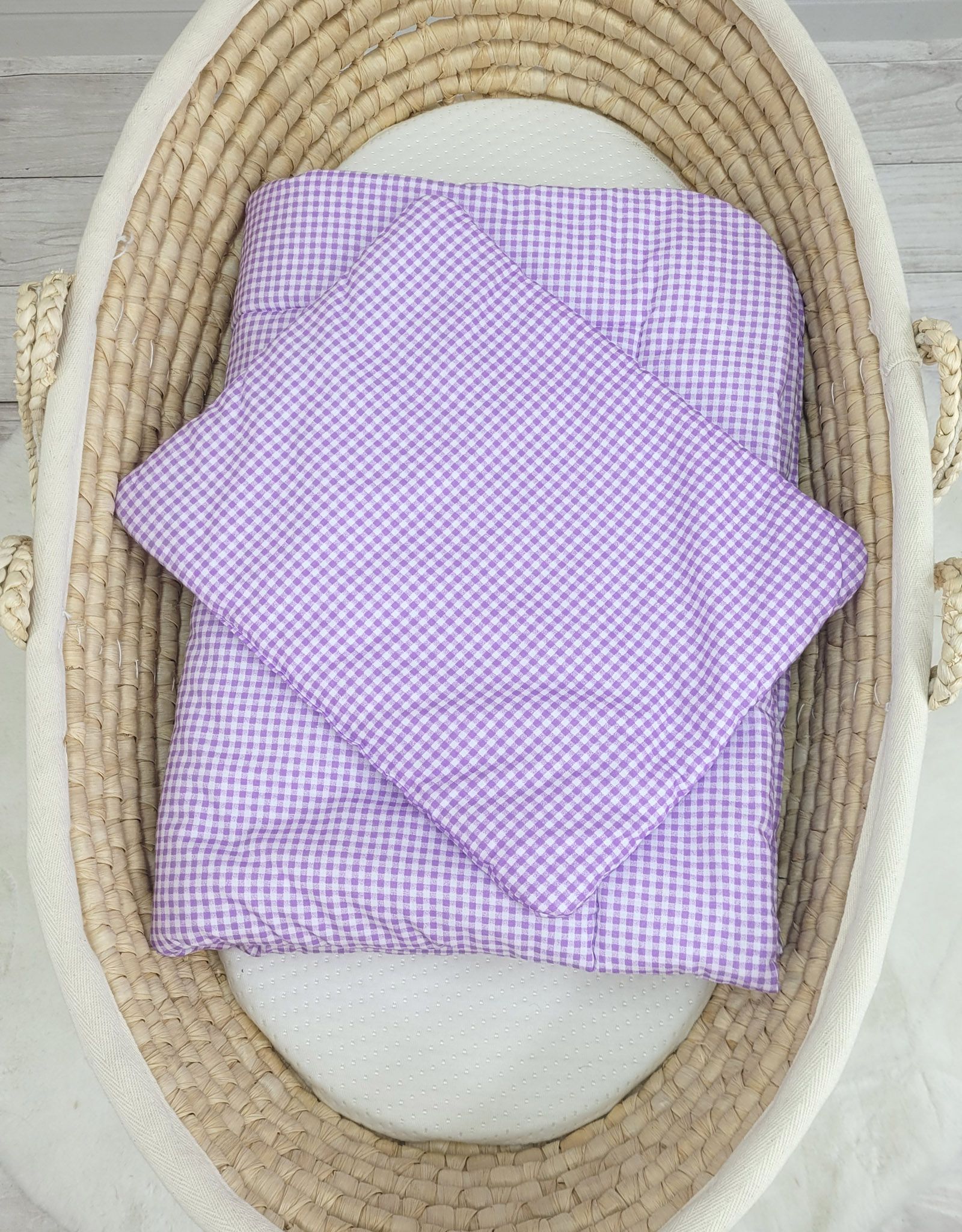 Bedding set 2-pcs 75x100cm NEWBORN- Purple check
