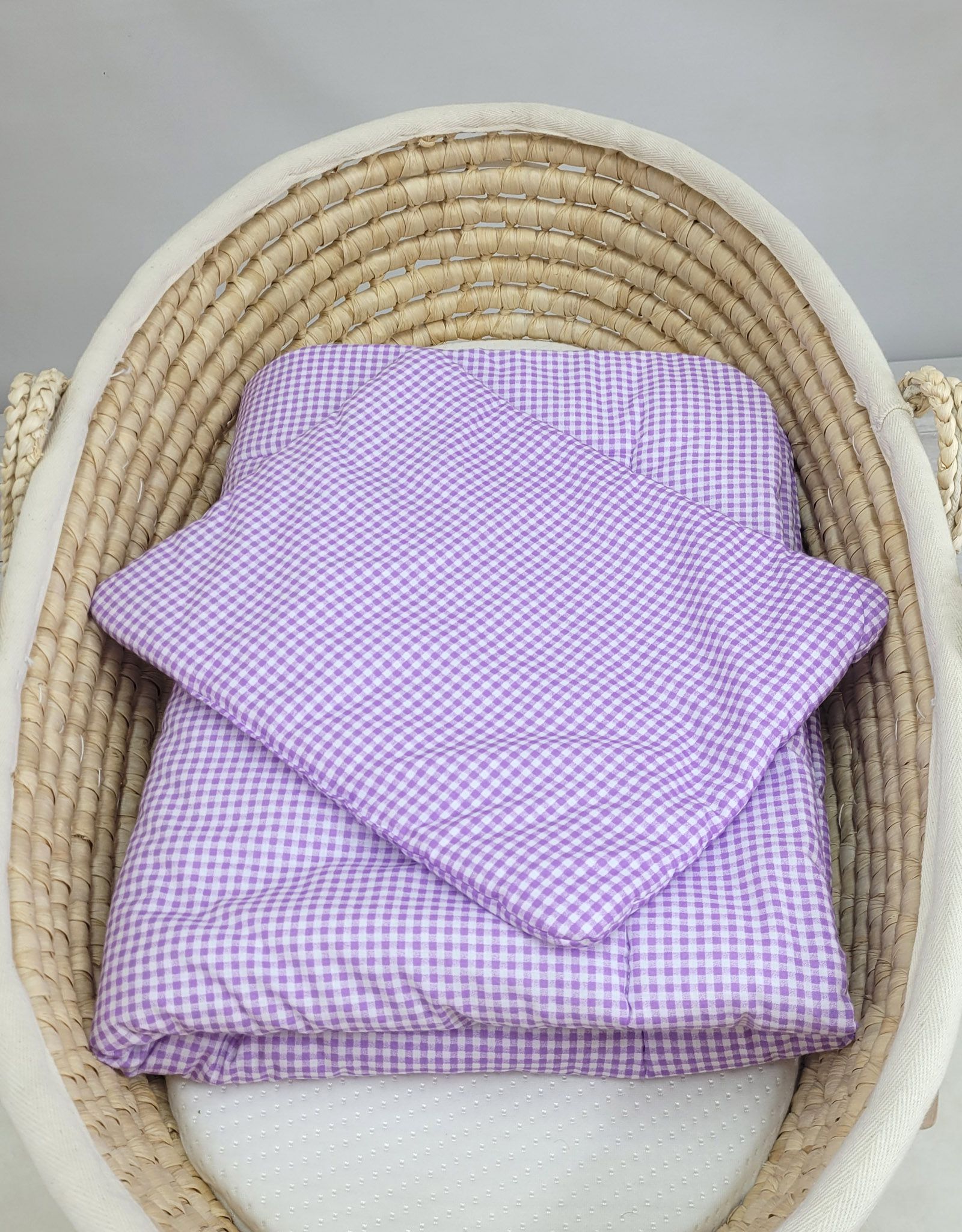 Bedding set 2-pcs 75x100cm NEWBORN- Purple check