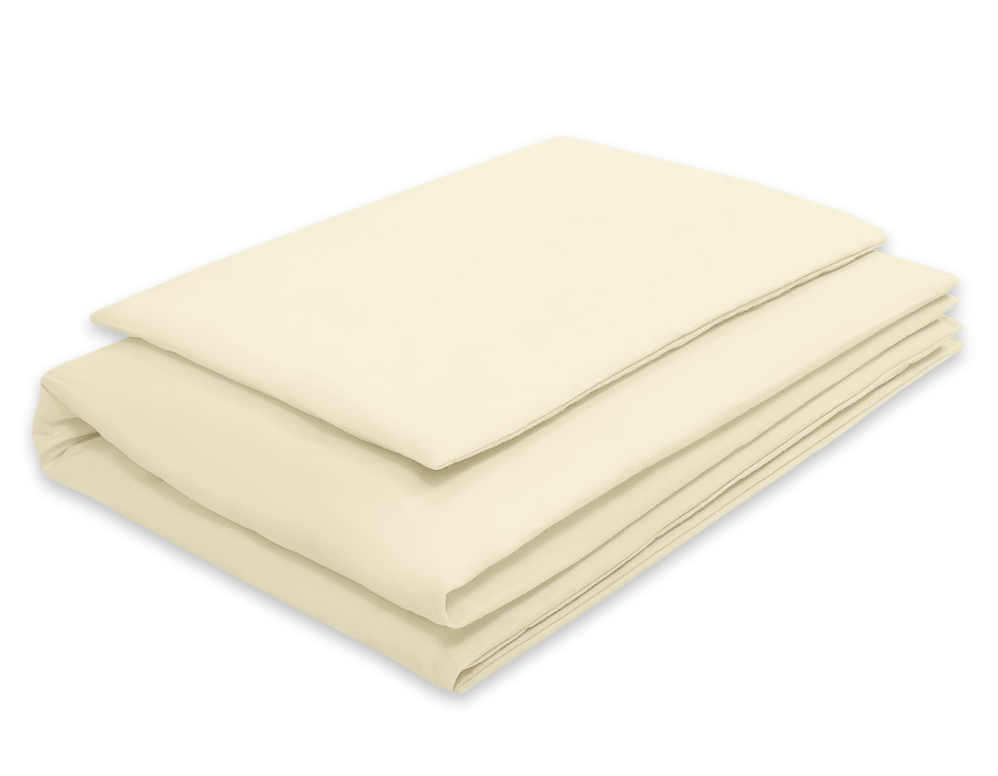Kokvilnas gultasveļas komplekts bērniem, 2 daļas, spilvendrāna 60 × 40 cm un segas pārvalks 120 × 90 cm – krēmkrāsā - Attēls 2
